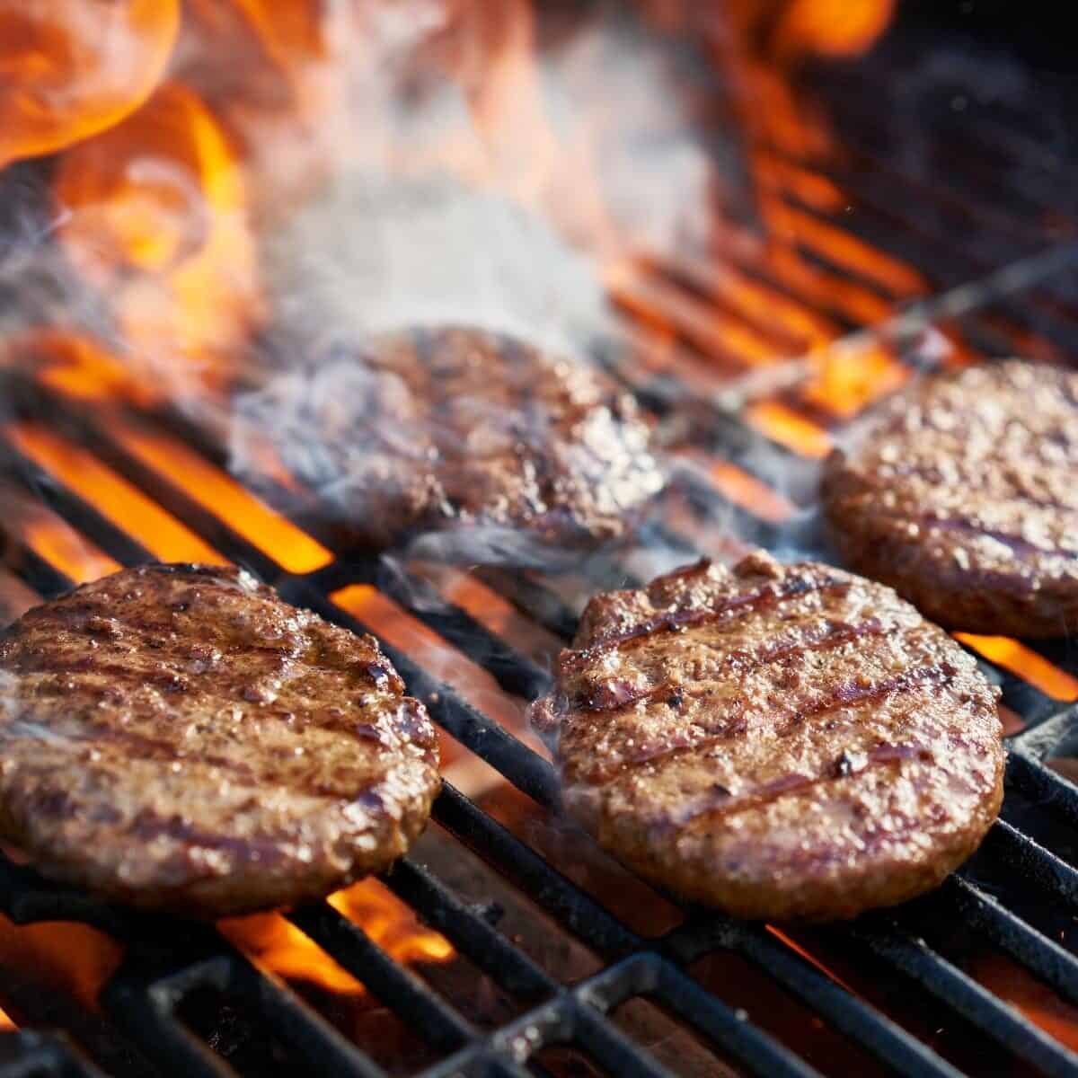 burgers on a barbecue