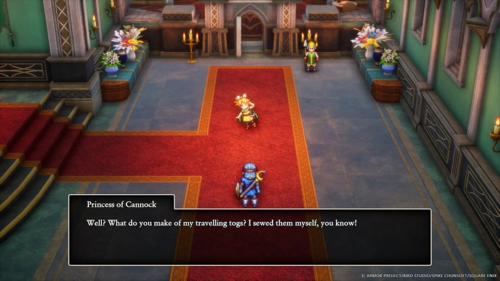 The new Dragon Quest I & II HD-2D Remake trailer and screenshots show the playable Princess of Cannock and scenarios.