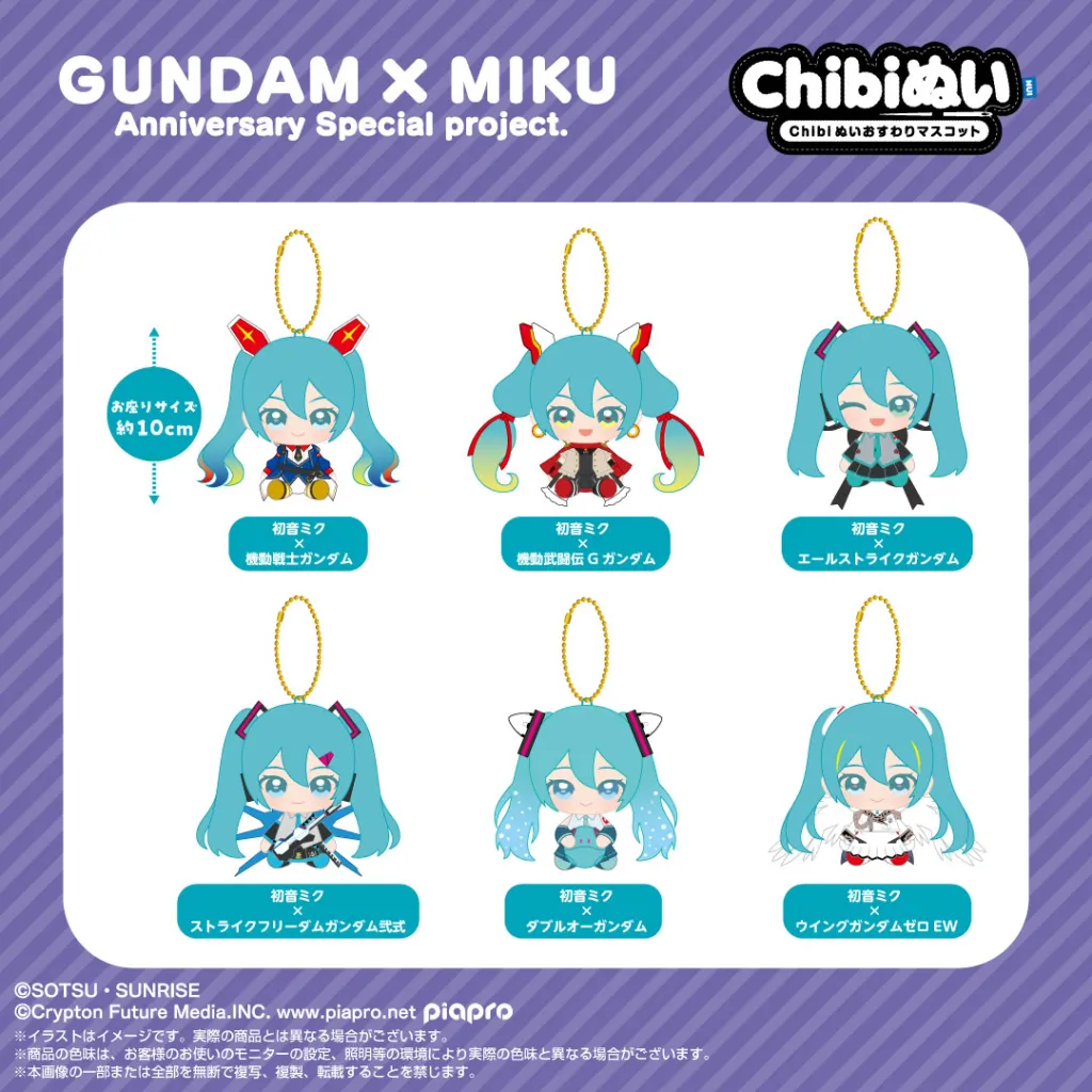 Hatsune Miku Gundam Plush Keychains Appear in November