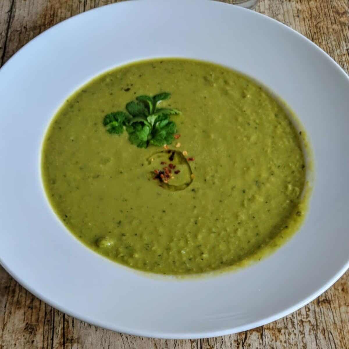 Pea and coconut soup