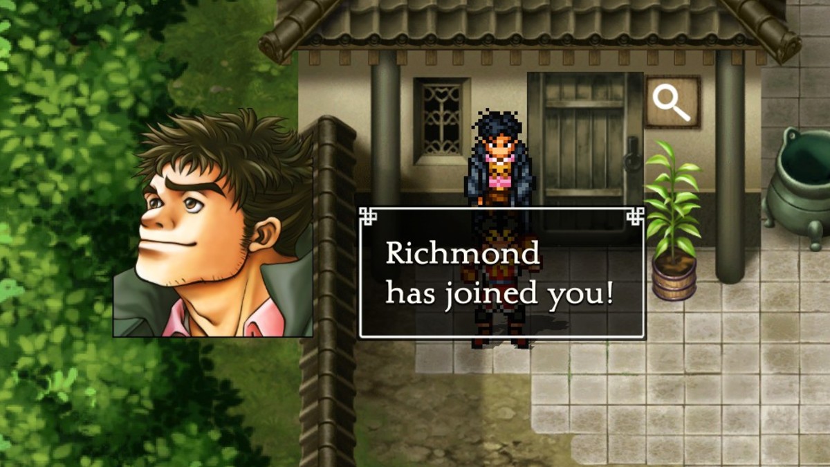 A screenshot of Suikoden 2 with the text "Richmond has joined you!"