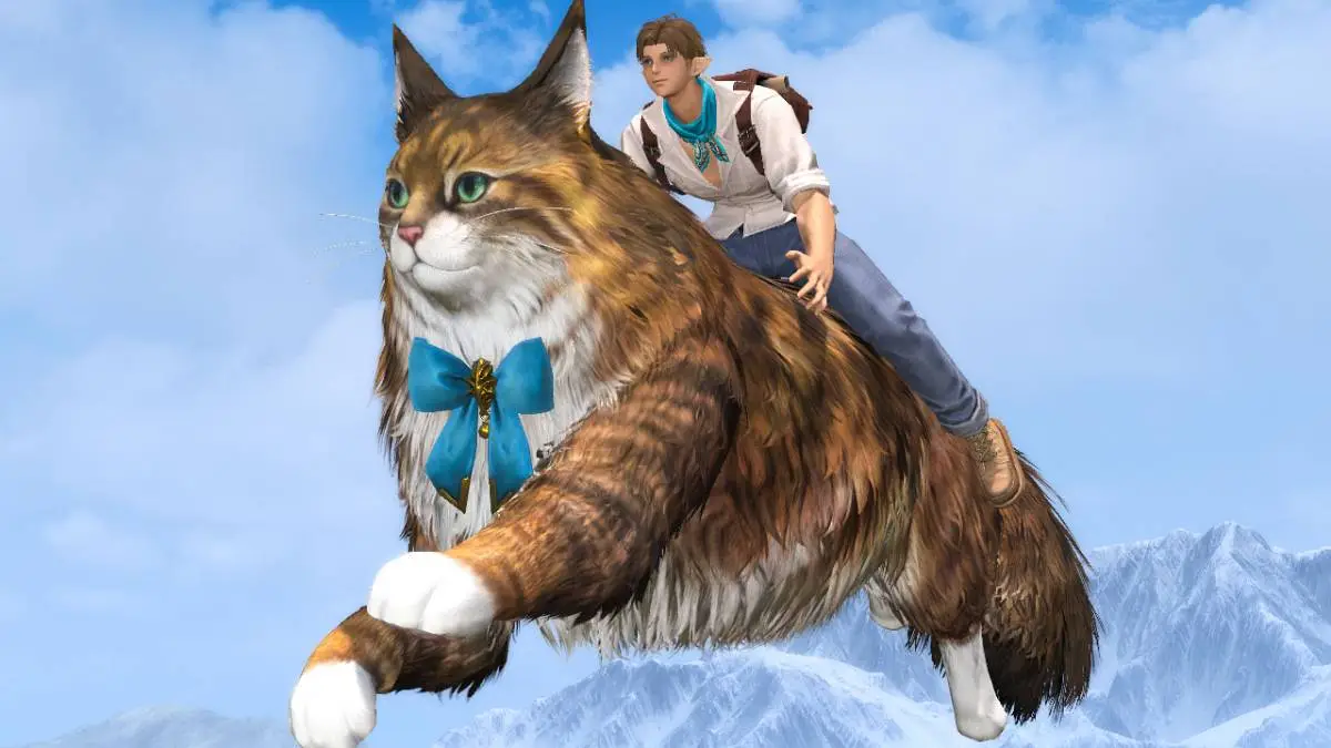 Ride a Giant Cat Mount in FFXIV With Shagcat Shagcoat cat whistle