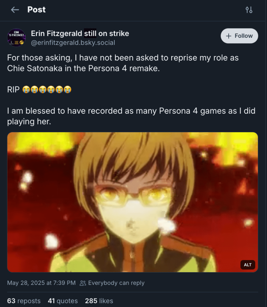Chie Satonaka Voice Actress Brings Up Persona 4 Remake 