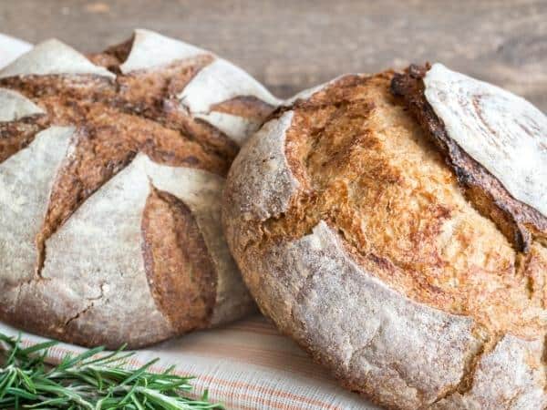 Closeup of sourdough bread